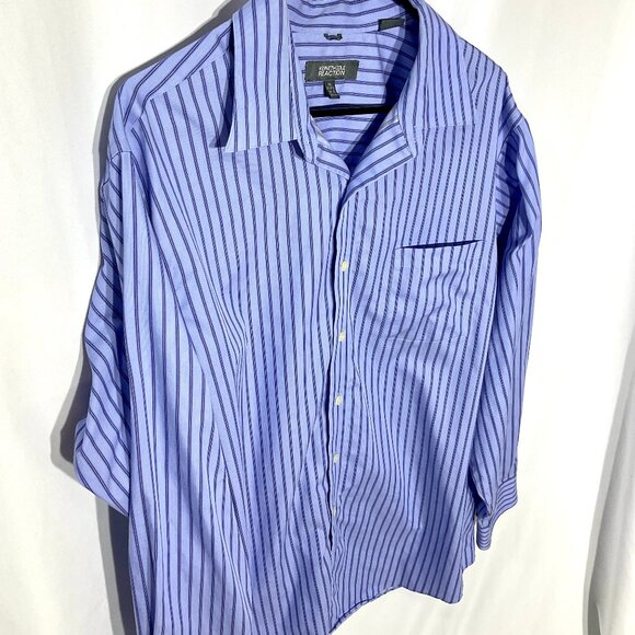 Blue Stripe Button Down Dress XL Shirt Kenneth Cole Reaction - Picture 1 of 9